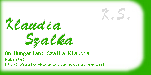 klaudia szalka business card